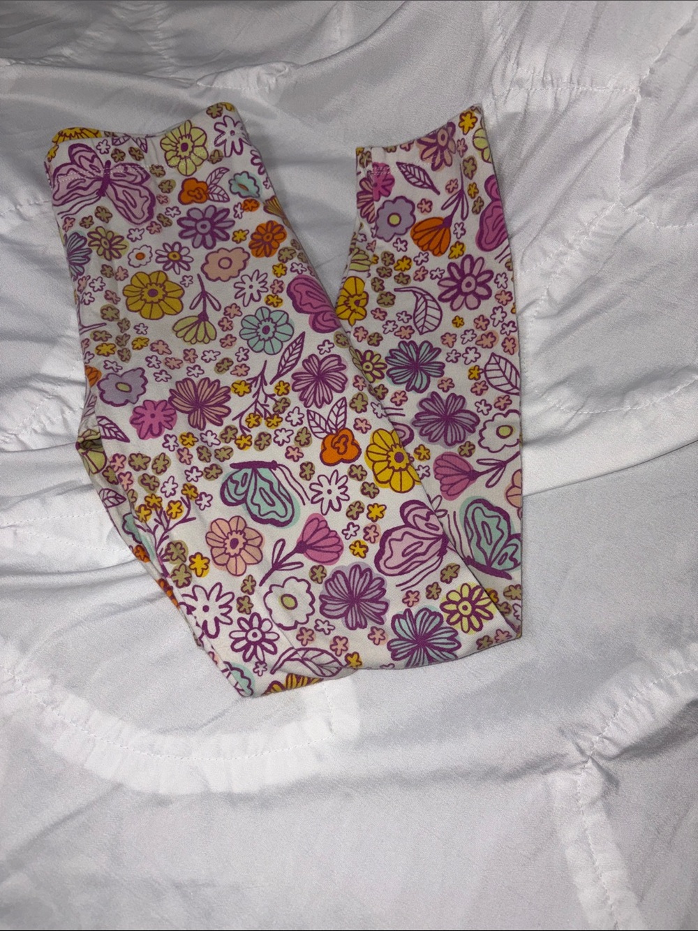 Cat & Jack Girls Floral Leggings - Pink, Yellow, Purple & Mint